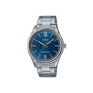 Casio-MTP-V005D-2B2UDF-Men-s-Watch-Analog-Blue-Dial-Silver-Stainless-Band