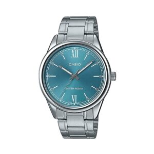 Casio-MTP-V005D-3BUDF-Men-s-Watch-Analog-Blue-Dial-Silver-Stainless-Band
