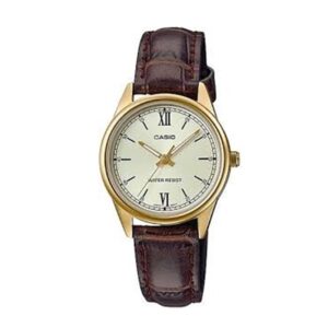 Casio-MTP-V005GL-9BUDF-Mens-Watch-Analog-White-Dial-Brown-Leather-Band