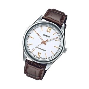 Casio-MTP-V005L-7B3UDF-Mens-Watch-Analog-White-Dial-Brown-Leather-Band