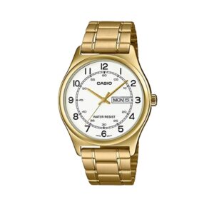 Casio-MTP-V006G-7BUDF-Mens-Watch-Analog-White-Dial-Gold-Stainless-Band