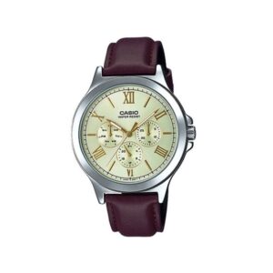 Casio-MTP-V300L-9AUDF-Mens-Watch-Analog-Champagne-Dial-Brown-Leather-Band