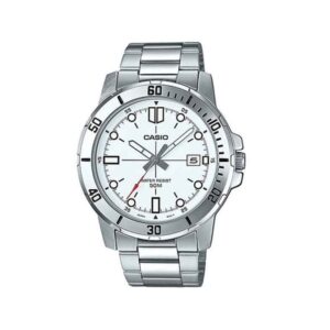 Casio-MTP-VD01D-7EVUDF-Mens-Watch-Analog-White-Dial-Silver-Stainless-Band
