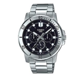 Casio-MTP-VD300D-1EUDF-Mens-Watch-Analog-Black-Dial-Silver-Stainless-Band