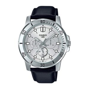 Casio-MTP-VD300L-7EUDF-Mens-Watch-Analog-Silver-Dial-Black-Leather-Band