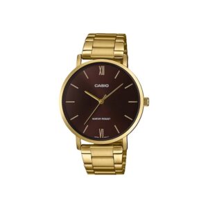 Casio-MTP-VT01G-5BUDF-Mens-Watch-Analog-Maroon-Dial-Gold-Stainless-Band