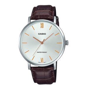 Casio-MTP-VT01L-7B2UDF-Mens-Watch-Analog-Silver-Dial-Brown-Leather-Band