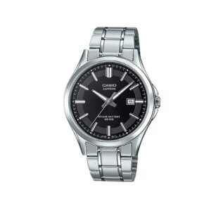 Casio-MTS-100D-1AVDF-Mens-Watch-Analog-Black-Dial-Silver-Stainless-Band
