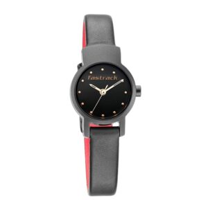 Fastrack-2298NL01-WoMens-Analog-Watch-Black-Dial-Black-Leather-Strap