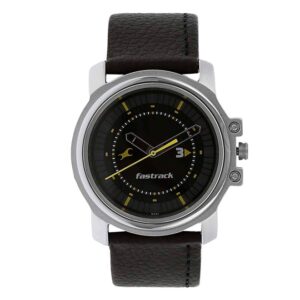 Fastrack-3039SL02-Mens-Analog-Watch-Black-Dial-Black-Leather-Strap