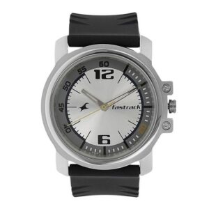 Fastrack-3039SP01-Mens-Analog-Watch-Silver-Dial-Black-Rubber-Strap