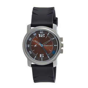 Fastrack-3039SP02-Mens-Analog-Watch-Brown-Dial-Black-Rubber-Strap
