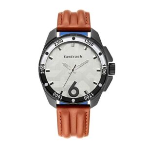 Fastrack-3084NL04-Mens-Analog-Watch-White-Dial-Brown-Leather-Strap