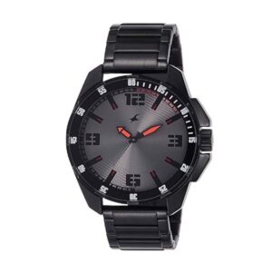 Fastrack-3084NM01-Mens-Analog-Watch-Grey-Dial-Black-Stainless-Steel-Strap
