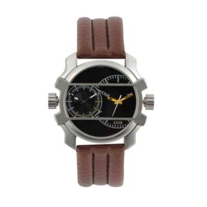 Fastrack-3098SL02-Mens-Analog-Watch-with-Dual-Time-Black-Dial-Brown-Leather-Strap