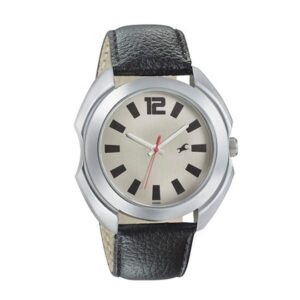 Fastrack-3117SL02-Mens-Analog-Watch-Grey-Dial-Black-Leather-Strap