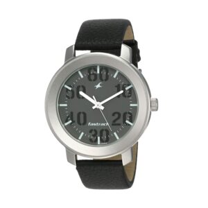 Fastrack-3121SL02-Mens-Analog-Watch-Grey-Dial-Black-Leather-Strap