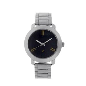 Fastrack-3123SM01-Mens-Watch-Analog-Black-Dial-Silver-Stainless-Band