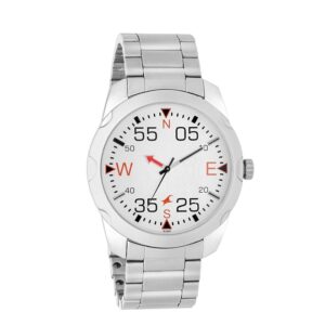 Fastrack-3123SM05-Mens-Analog-Watch-White-Dial-Stainless-Steel-Strap