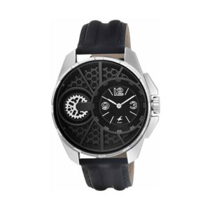 Fastrack-3133SL01-Mens-Analog-Watch-Black-Dial-Black-Leather-Strap