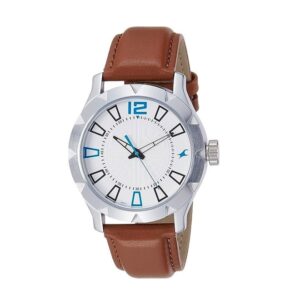 Fastrack-3139SL02-Mens-Analog-Watch-White-Dial-Brown-Leather-Strap