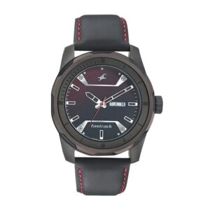 Fastrack-3166KL02-Mens-Analog-Watch-Black-Dial-Black-Leather-Strap
