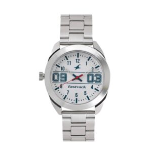 Fastrack-3175SM01-Mens-Analog-Watch-White-Dial-Stainless-Steel-Strap