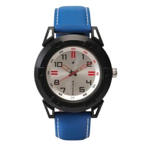 Fastrack-3182KL26-Mens-Analog-Watch-Silver-Dial-Blue-Leather-Strap