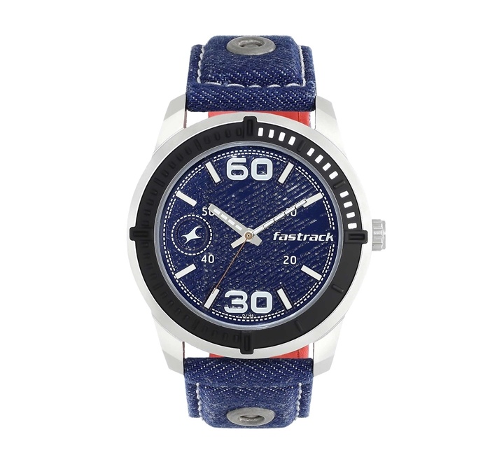 Fastrack 3189KL01 Mens Analog Watch Grey Dial Blue Denim