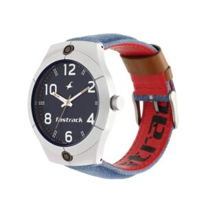Fastrack-3191SL01-Mens-Analog-Watch-Black-Dial-Light-Blue-Denim-Strap
