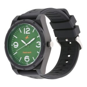 Fastrack-38040PP03-Mens-Analog-Watch-Green-Dial-Black-Rubber-Strap