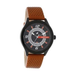 Fastrack-38050NL02-Mens-Analog-Watch-Black-Dial-Brown-Leather-Strap