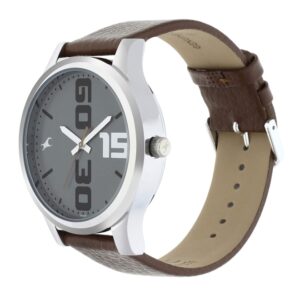 Fastrack-38051SL05-Mens-Analog-Watch-Grey-Dial-Brown-Leather-Strap