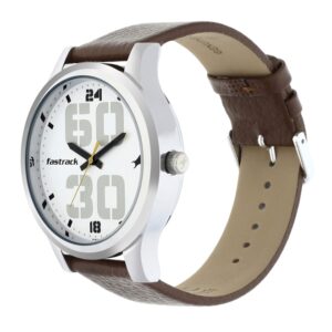 Fastrack-38051SL06-Mens-Analog-Watch-White-Dial-Brown-Leather-Strap