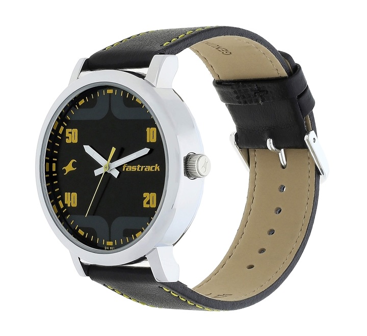 Fastrack 38052SL05 Mens Analog Watch Black Dial Black Leather Strap Buy Online in Bahrain Dukakeen
