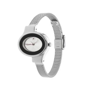 Fastrack-6015SM01-WoMens-Analog-Watch-Silver-Dial-Stainless-Steel-Mesh-Strap