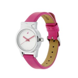 Fastrack-6088SL01-WoMens-Analog-Watch-White-Dial-Pink-Leather-Strap