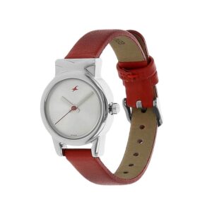 Fastrack-6088SL02-WoMens-Analog-Watch-White-Dial-Red-Leather-Strap