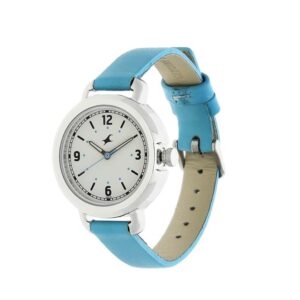 Fastrack-6123SL02-WoMens-Analog-Watch-White-Dial-Sky-Blue-Leather-Strap