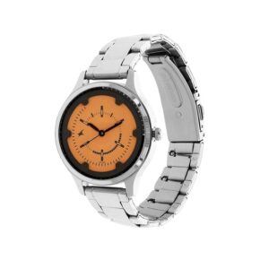 Fastrack-6138SM02-WoMens-Analog-Watch-Black-Orange-Dial-Stainless-Steel-Strap