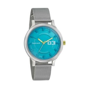 Fastrack-6166SM01-WoMens-Analog-Watch-Sky-Blue-Dial-Stainless-Steel-Mesh-Strap