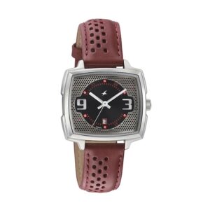 Fastrack-6167SL01-WoMens-Analog-Watch-Black-Silver-Dial-Brown-Leather-Strap