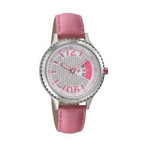 Fastrack-6168SL01-WoMens-Analog-Watch-White-Pink-Dial-White-Leather-Strap