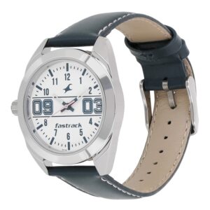 Fastrack-6171SL01-WoMens-Analog-Watch-White-Dial-Blue-Leather-Strap