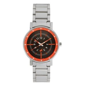 Fastrack-6172SM02-WoMens-Analog-Watch-Black-Red-Dial-Stainless-Steel-Strap
