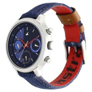 Fastrack-6179SL02-WoMens-Analog-Watch-Dark-Light-Blue-Dial-Multi-Function-3-Hands-Blue-Denim-Strap