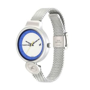 Fastrack-6181SM02-WoMens-Analog-Watch-White-Dial-Stainless-Steel-Mesh-Strap