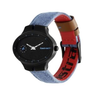 Fastrack-6185NL01-WoMens-Analog-Watch-Black-Dial-Blue-Denim-Strap