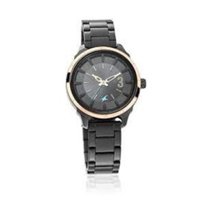 Fastrack-6187KM01-WoMens-Analog-Watch-Black-Dial-Black-Stainless-Steel-Strap