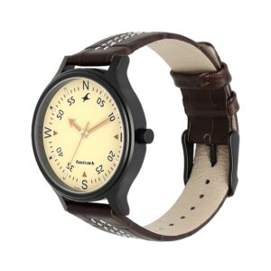Fastrack-6189NL02-WoMens-Analog-Watch-Yellow-Dial-Brown-Leather-Strap